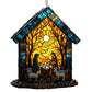 2D Handmade Sun Catcher Stained Acrylic Nativity Scene Suncatcher Window Hanging Ornament for Home Decor Christian for Family