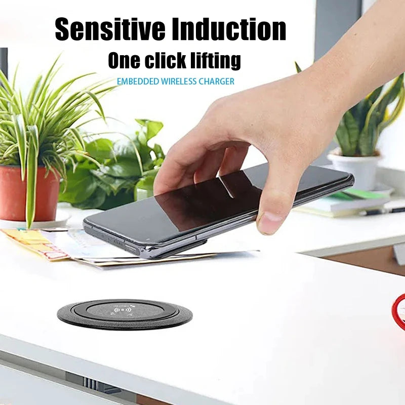 Multifunctional 3-in-1 30W Fast Wireless Charger Pop-up Desktop Embedded Quick Wireless Charger With USB Port For Smartphone