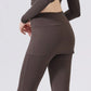 Women's High-Waist Yoga Pants Flared Sports Pants Hip Covering Skirt Running Leggings Dance Training Pilates Fitness Trousers