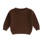 Suefunskry Newborn Baby Girl Boy Knitted Long Sleeve Autumn Winter Sweater Solid Loose Pullover Casual Tops Kids Clothes 0-5Y