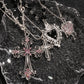Y2K Sweet Cool Girl Personalized Creative Cross Love Pendant Necklace, Suitable for Daily Wearing