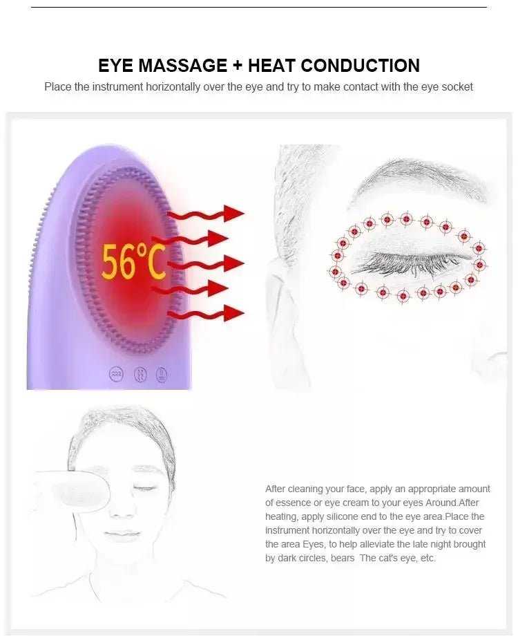 Warm Facial Cleanser Pore Cleaner Electric Face Washing Instrument Household Face And Eye Hot Compress Beauty Massager