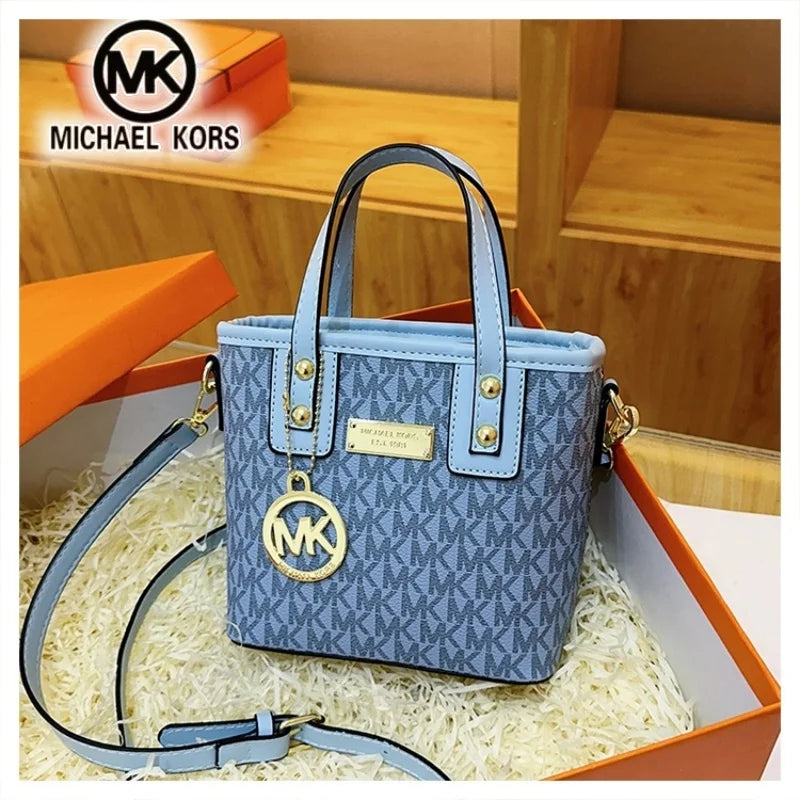 Michael Kors Ladies' one shoulder crossbody bag, fashionable and casual MK classic print, girls' mini bag, travel handbag