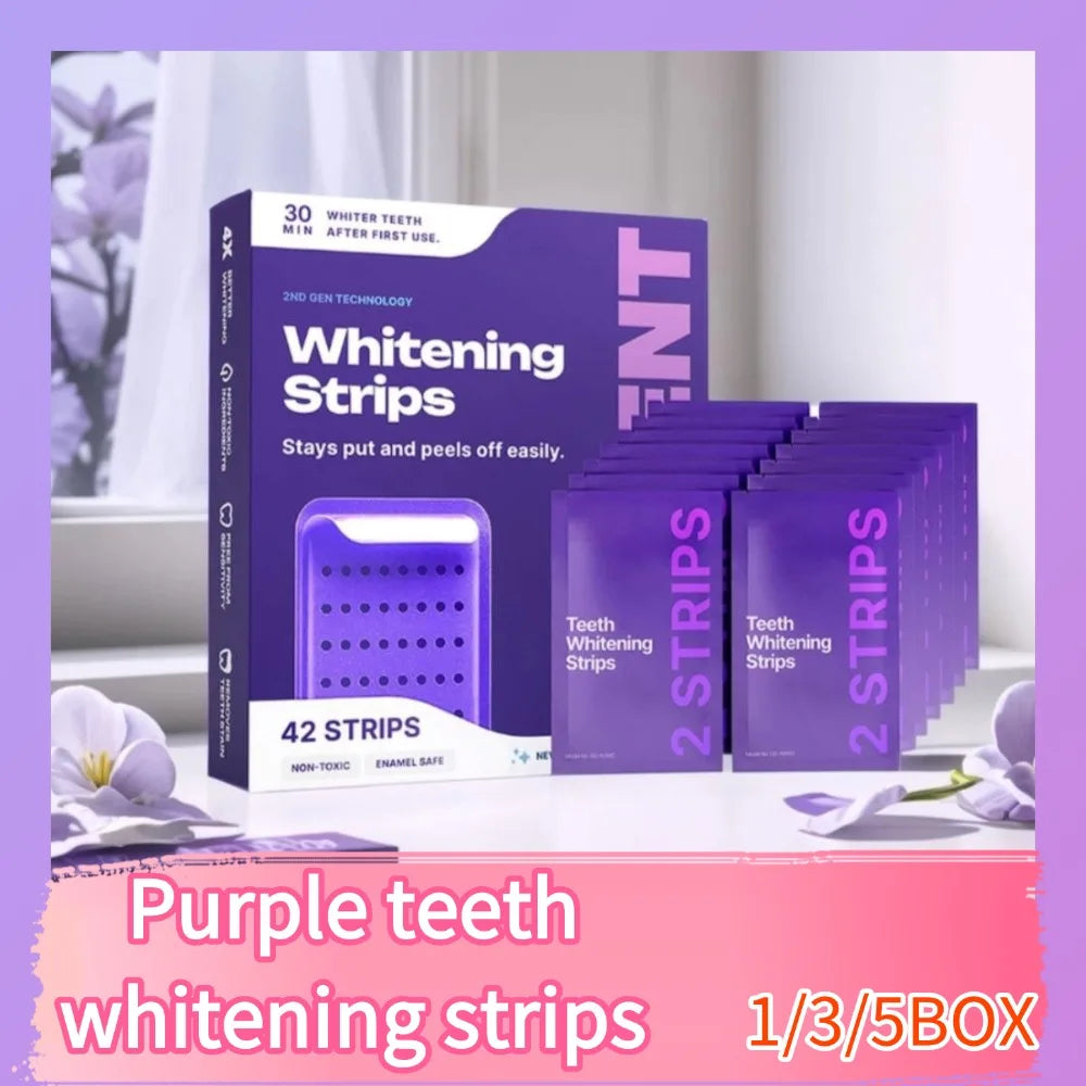 1/3/5BOX Purple Dental Care Strips Oral Hygiene Formula Teeth Cleaning Whitening Strips Stain Removal Treatment Fresh Breath