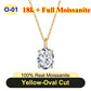 PureNew 1-5ct Classic Full Moissanite Necklace For Women S925 Silver Plated 18k Gold D Color VVS1 Women's Moissanite Chain Gift