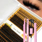 HBZGTLAD 12rows DIY Lash Extension Kit D Curl Spikes60D80D100DMIXC Dwith black Waterproof Lash Bond and Seal Waterproof Tweezers