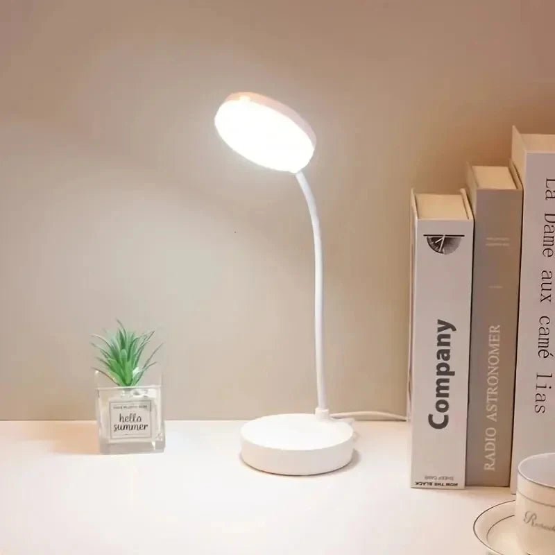 3-Level Dimmable Wireless LED Desk Lamp, Plug-in Powered Touch Control Table Lamp. Portable Night Light for Bedroom, Study Room,