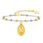 Vnox Rosary Bracelet for Women Girls, Gold Plated Stainless Steel Religious Cross and Virgin Mary Prayer Bracelets Gifts