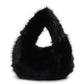 Solid Color Faux Fur Bag for Women Winter Soft Plush Handbags Ladies Small Elegant Tote Bags Fashion Trend Female Furry Purse