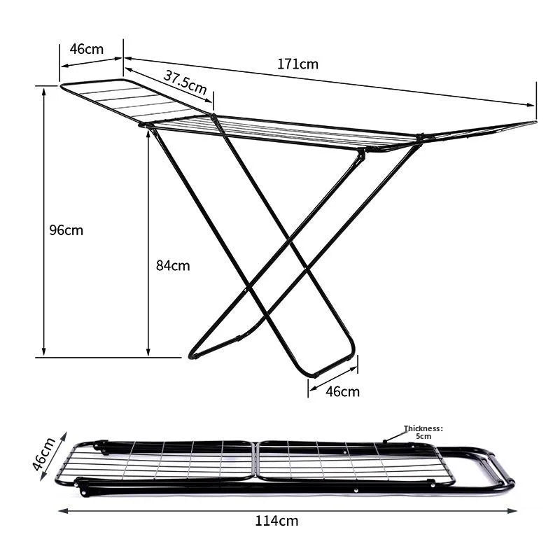 Simple Floor-Mounted Laundry Drying Rack Yangzi Footline Heater Balcony Stacking Easy-To-Use Clothes Drying Rack Home Use