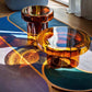 Round Glass Coffee Table for Living Room or Bedroom