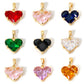 1 Piece Sweet Copper Valentine's Day Charms Gold Color Heart Cubic Zirconia Pendants For DIY Necklace Jewelry Making 20mm x 14mm