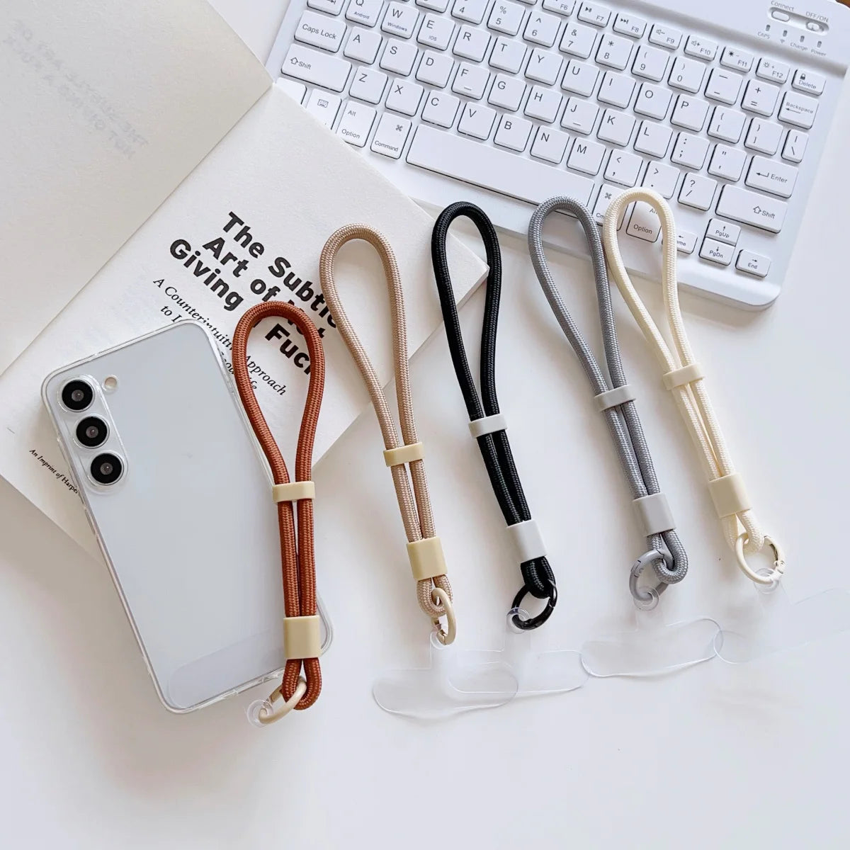 Universal Adjustable Mobile Phone Lanyard Short Wrist Strap with Self-locking Anti-drop Design Durable Polyester Phone Strap
