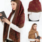 A ladies' paisley cashew jacquard Bohemian style long tassel windproof shawl scarf suitable for daily travel, photography, and w