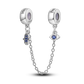 Silver Clasp 925 Sterling Silver CZ Pave Clip Charms Daisy Beads Stopper Safety Chain Fit Original Bangle Bracelet Jewelry Clips
