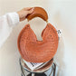 Boho Handwoven Straw Hobo Tote Bag Women Crescent Moon Shape Top Handle Basket Purse Summer Hollow Out Woven Handbag