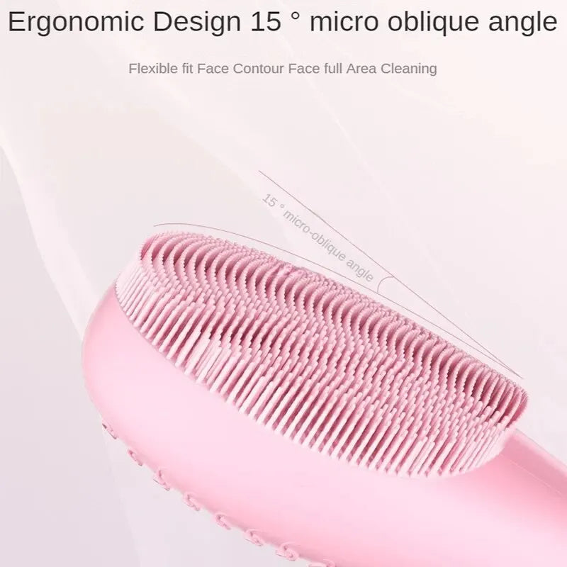 Electric Facial Cleansing Brush Deep Pore Cleaning Sonic Vibration Waterproof Acne Blackhead Remover Pore Cleaner Silicone