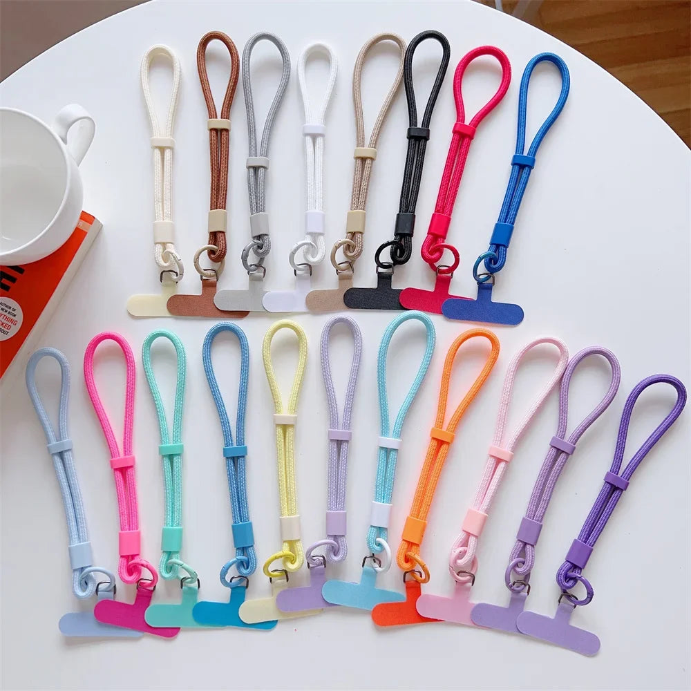 Universal Adjustable Mobile Phone Wrist Strap Lanyard Short with Self-locking Anti-drop Design Durable Polyester INS Phone Strap