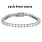 Smyoue 2-6.5mm Real Moissanite Tennis Bracelet for Women Christmas Gift Platinum Plated 100% 925 Sterling Silver Wedding Jewelry