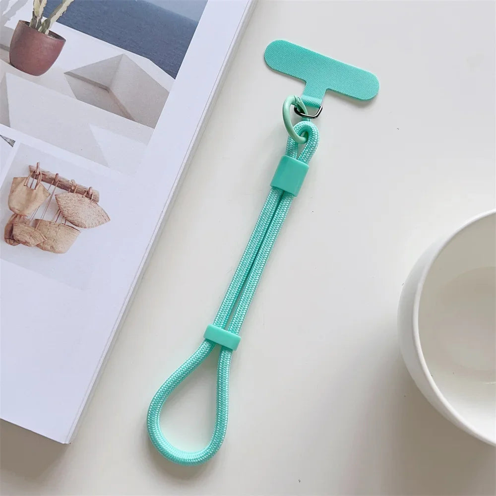 Universal Adjustable Mobile Phone Wrist Strap Lanyard Short with Self-locking Anti-drop Design Durable Polyester INS Phone Strap