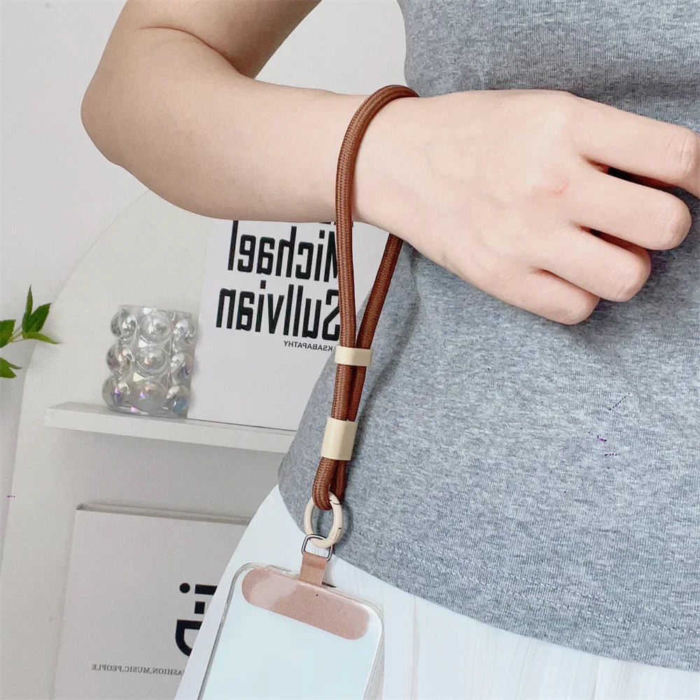 Universal Adjustable Mobile Phone Wrist Strap Lanyard Short with Self-locking Anti-drop Design Durable Polyester INS Phone Strap