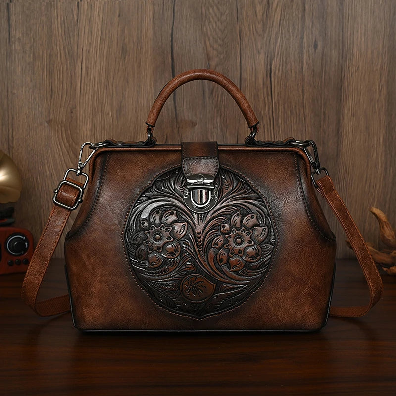2026 Vintage Luxury Embossed Women's Tote Bags Designer Top Quality Soft Leather Women Shoulder Bag Female Crossbody Handbags