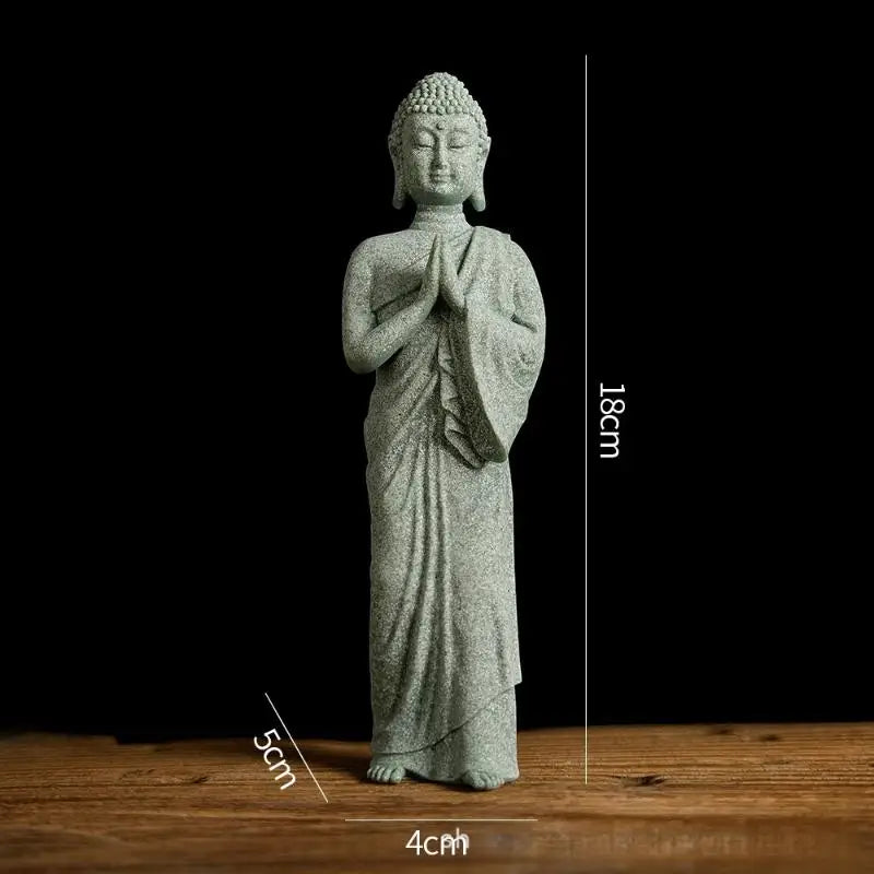 ♥Buddha Statue Set – Sandstone Finish, Various Poses, Zen Home Decor for Meditation & Spiritual Space