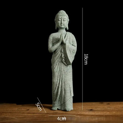 ♥Buddha Statue Set – Sandstone Finish, Various Poses, Zen Home Decor for Meditation & Spiritual Space