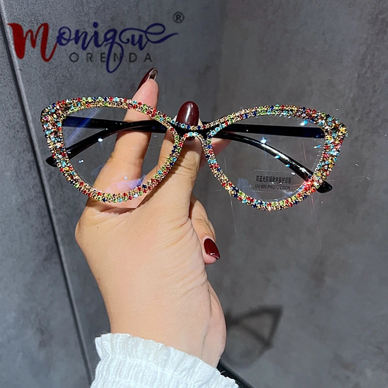 Sexy Cat Eye Anti Blue Light Glasses Women Luxury Designer Eyeglasses Frame Optical Computer Customize Reading pectacle