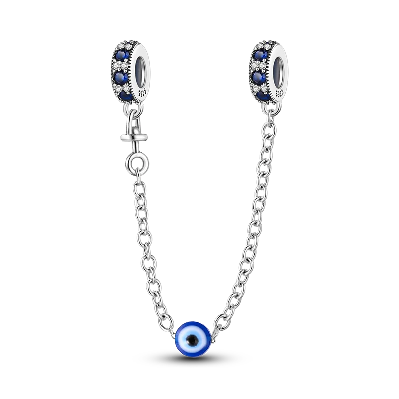 Silver Clasp 925 Sterling Silver CZ Pave Clip Charms Daisy Beads Stopper Safety Chain Fit Original Bangle Bracelet Jewelry Clips