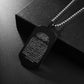 Arabic Ayatul Kursi Stainless Steel Quran Necklace Rectangle Pendant Islamic Jewelry Amulet Muslim Friends Gift