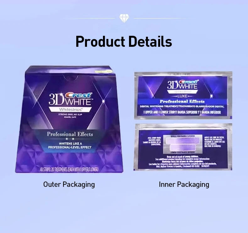 3D White Strips Crest Whitestrips Original Professional Effects Teeth Whitening Strips Tooth Bleaching Whitening Factor