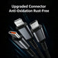 3-In-1 Super Fast Charging Cable, 3-In-1 Charging Cable With Transparent Illuminated Braided Nylon Wire, Fast Charging Data