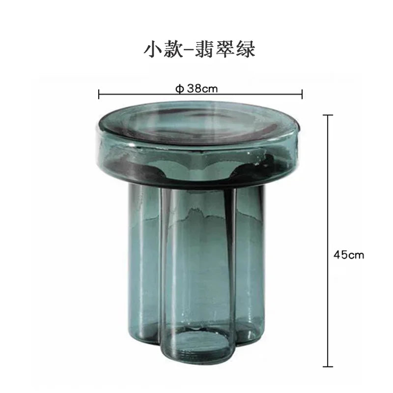 Round Glass Coffee Table for Living Room or Bedroom