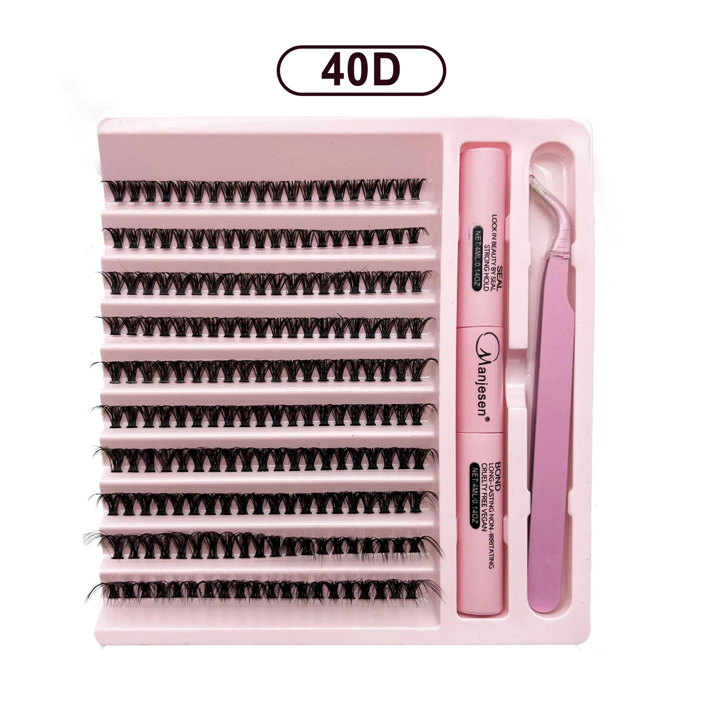 LASHVNNA Lash Clusters Kit With Waterproof Strong Hold DIY Lash Extension Kit Lash Bond And Seal And Eyelash Tweezers Makeup