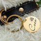 Customized pet nameplate with circular stainless steel text, digital engraved dog and cat collar ID tag, name, phone number,