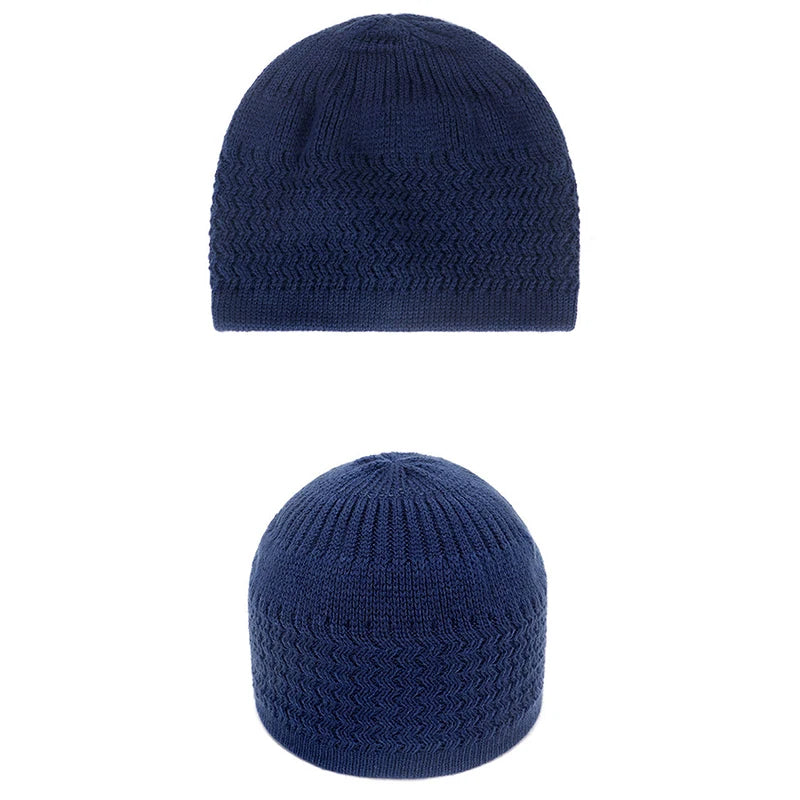 Winter Knitted Muslim Men Prayer Hats Unisex Beanies Cap Warm Islamic Ramadan Jewish Kippah Homme Hat Men's Wrap Head Caps