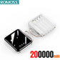 ROMOSS 500000mAh Power Bank Built in 4 Cables Portable Super Fast Charging Digital Display External Battery For iPhone Samsung