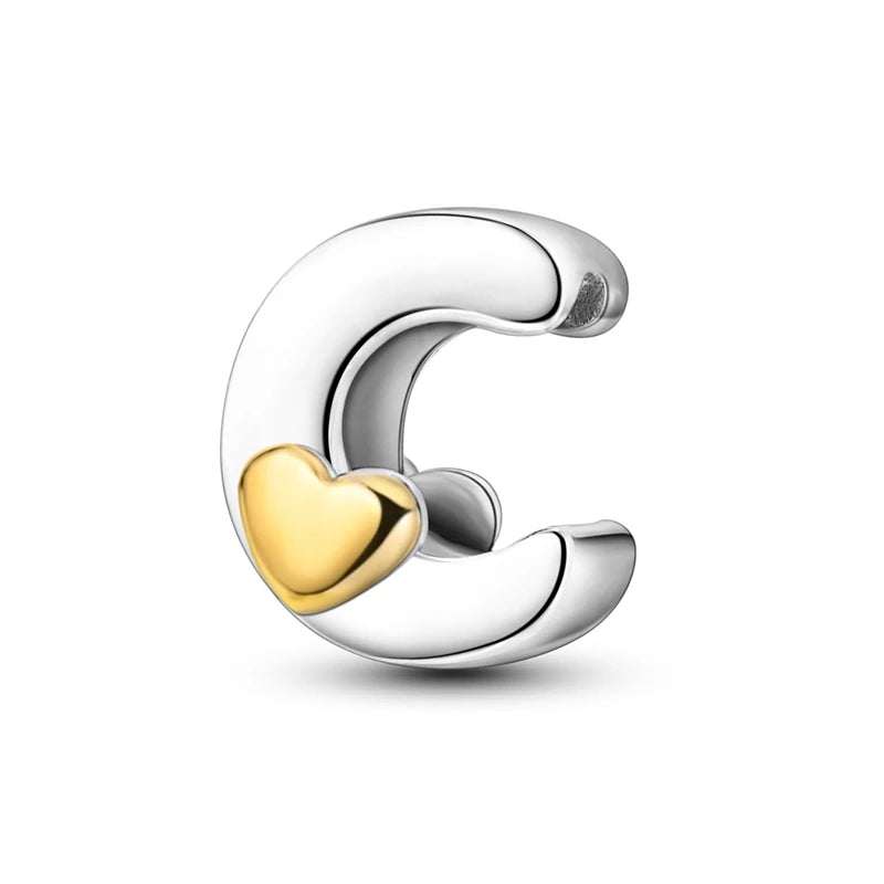 Fit Qikaola 925 Original Bracelets Love 26 English Letters Series Silvering Charms Beads For DIY Birthday Jewelry Making