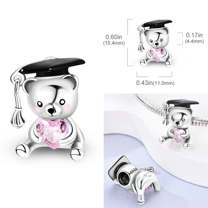2026 Hot Sale Charms Bead 925 Sterling Sliver Pink Butterfly Luminous Firefly Dangle Fit Bangle Bracelet Necklace DIY Jewelry