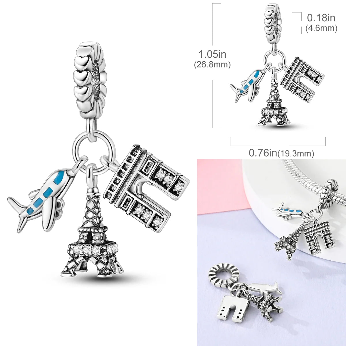 2026 Hot Sale Charms Bead 925 Sterling Sliver Pink Butterfly Luminous Firefly Dangle Fit Bangle Bracelet Necklace DIY Jewelry