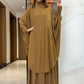 New Two Piece Set Solid Jilbab Prayer Muslim Abaya Set Women Prayer Garment Dress Hijab Long Khimar Skirt Sets Islamic Ramadan