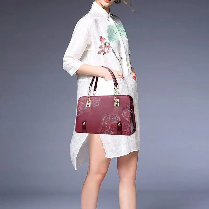 Hisuely Hot Sale Designer Printed Bags for Women Ladies Shopper Bag Shell Elegant Floral Shoulder Handbags