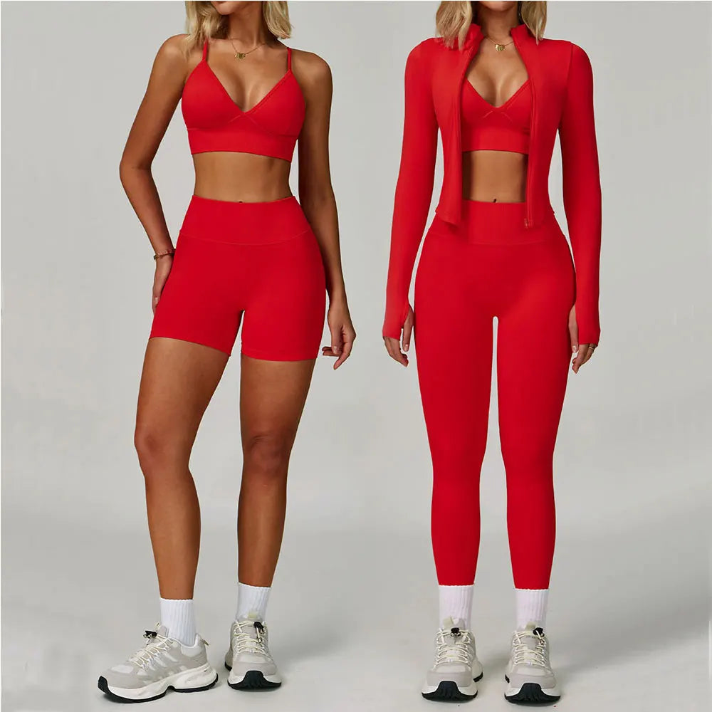 Yoga Set 2/3PCS Gym Clothes Women Tracksuit Workout Outfits Fitness Set Sportswear High Waist Leggings Sports Bra Athletic Wear