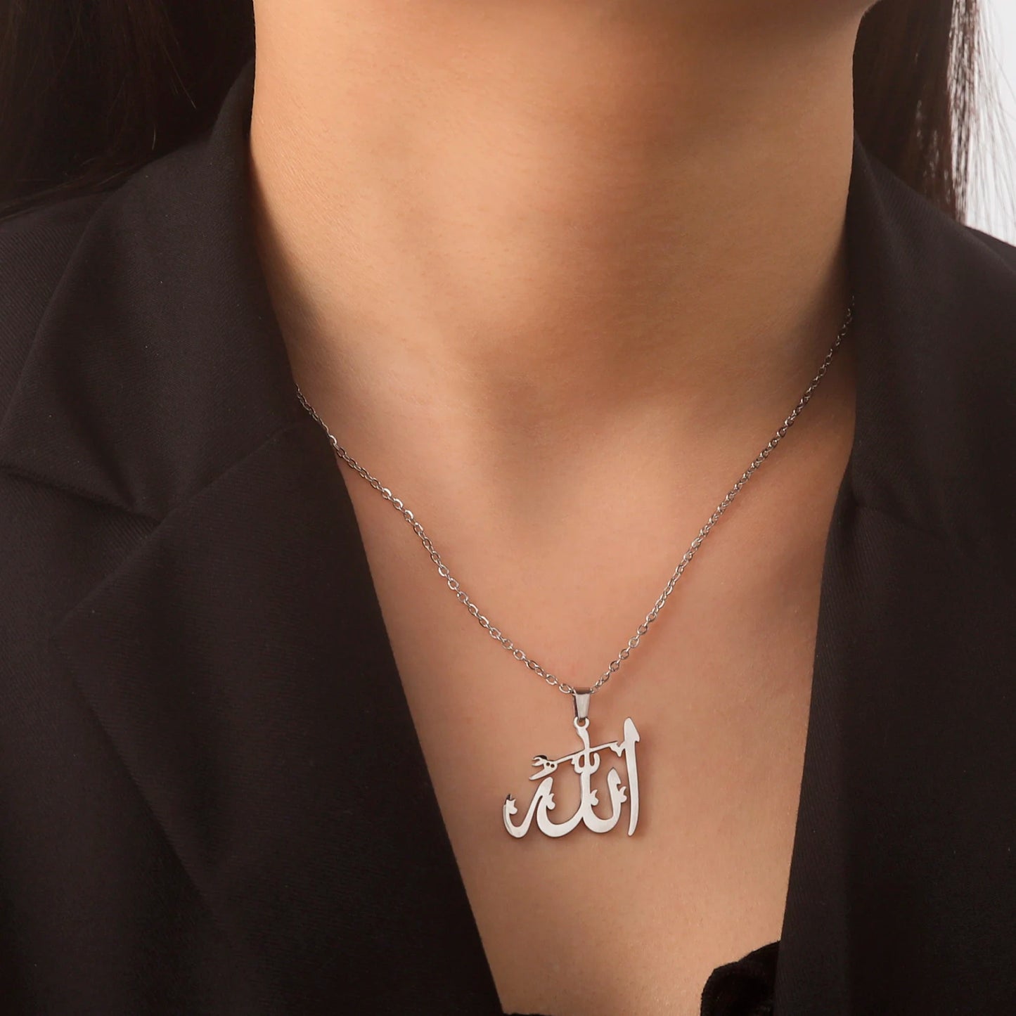 LIKGREAT Arabic Islam Necklace God Allah Pendant Nackchain for Women Men Muslim  Protection Amulet Jewelry Gift