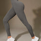 Women's High Waisted Ribbed Yoga Pants - Solid Color Stretchy Tummy Control Workout Leggings for Fitness Gym Lounge & Daily Wear