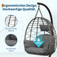Foldable Rattan Swing Egg Chair With Metal Stand Indoor Outdoor Hanging Hammock Chair Weatherproof Patio Garden Furniture