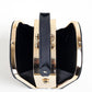 Women Trendy  Floral Decor Solid PU leather Clutch Bag，Faux Pearls Big Metal Frame Dinner Chain Boxy Bag