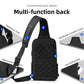 HK Anti-theft Men's Shoulder Bag Waterproof Chest Crossbody Bag with USB Oxford Leisure Satchel Multi-Pockets Sling Bag for Male