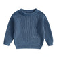Suefunskry Newborn Baby Girl Boy Knitted Long Sleeve Autumn Winter Sweater Solid Loose Pullover Casual Tops Kids Clothes 0-5Y